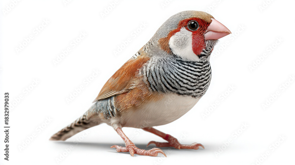 Obraz premium zebra finch exotic bird isolated on white background