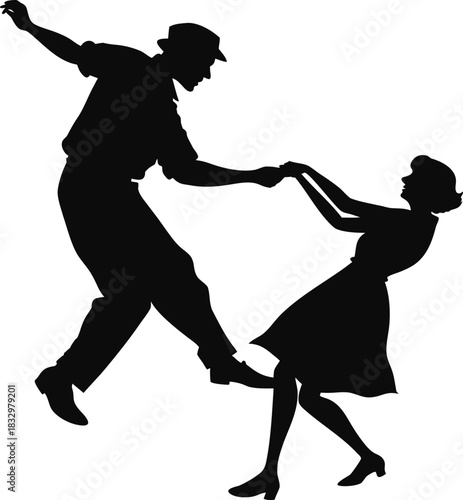 Dance of Shadows: A collection of dancers in silhouette, capturing the elegance and energy of ballroom dance, a testament to the art of movement and expression.
