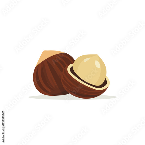_Simple_flat_2D_icon_hazelnut_praline_isolated