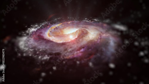 A bright, spiraling galaxy rotates in space, playing with plasma, energy, and light. You can use this animation in some of your astrological and cosmic projects, or use it as backgrounds.
