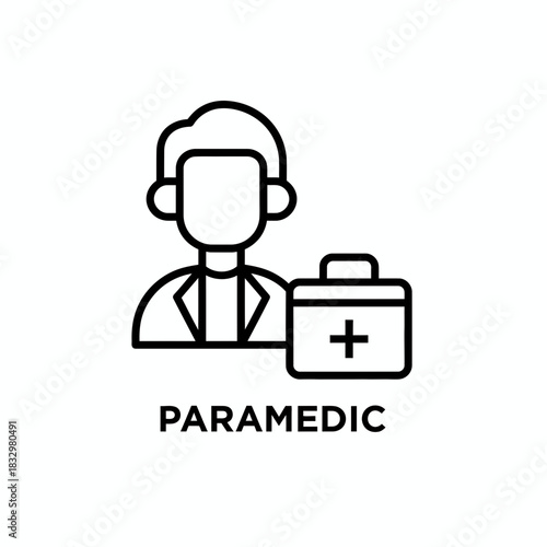 Paramedic icon representing emergency medical care and health assistance