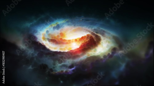 A bright, spiraling galaxy rotates in space, playing with plasma, energy, and light. You can use this animation in some of your astrological and cosmic projects, or use it as backgrounds.
