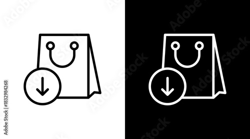 Decreasing Purchasing Power  White Icon Set Design