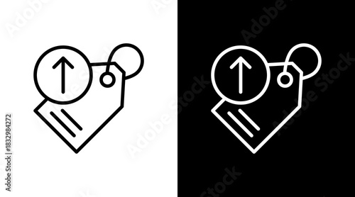 Price Tag Up  White Icon Set Design