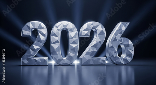 Year 2026 metallic render