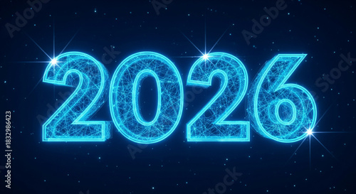 Year 2026 neon design