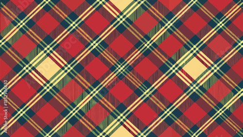 Classic red green and yellow tartan plaid pattern background