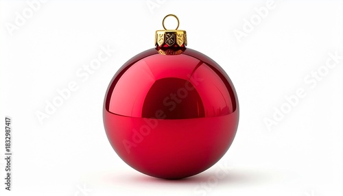 A shiny red Christmas bauble