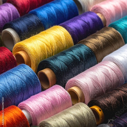Close-up of colorful spools of thread (3)