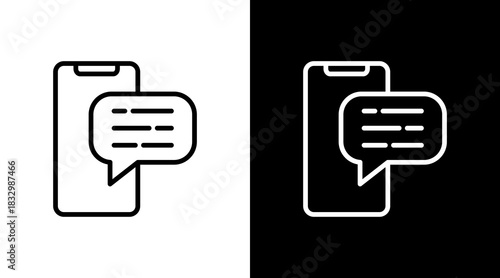 Text Message  White Icon Set Design