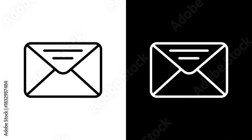 Email Envelope  White Icon Set Design