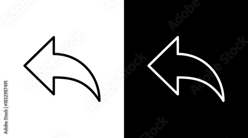 Reply Arrow  White Icon Set Design