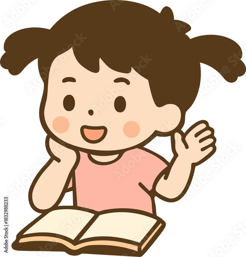 Kid writing in a Book
