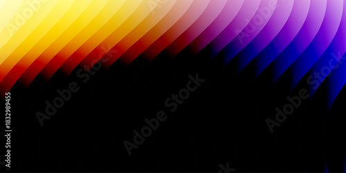 Neon glass spiral wave of transparent lines with blue brown gradient on dark 3d background. Abstract dna structure for science technology design. Futuristic graphic render wallpaper. 3D illustration