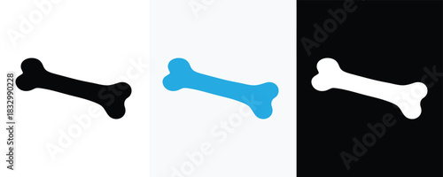 Dog bone silhouette vector, pet treat icon, bone shape vector illustration