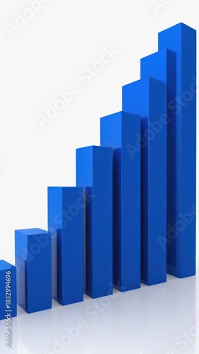 Blue 3D bar chart rising steps on white background, business growth and financial success concept, vertical 9:16 social media background Free Download Blue 3D bar chart rising steps on white background, business growth and financial success concept, vertical 9:16 social media background - GFXLoad