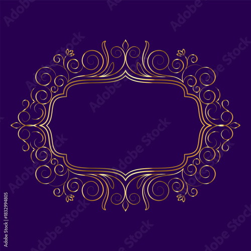 Elegant calligraphic decorative frame elements