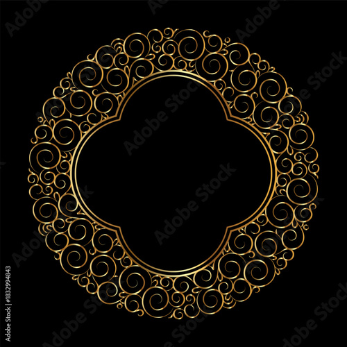 Elegant calligraphic decorative frame elements