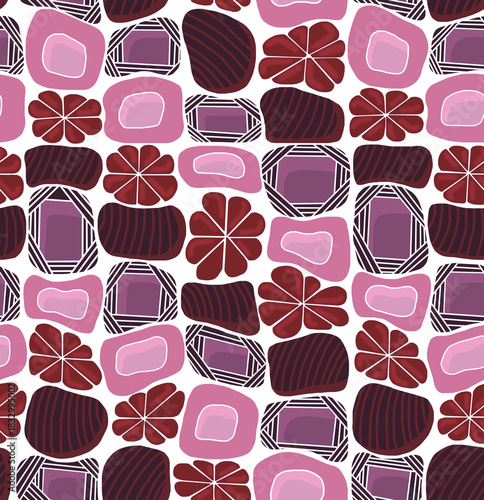 Wallpaper Mural Floral mosaic pattern of bright flowers on a white background.seamless drawing.	
 Torontodigital.ca