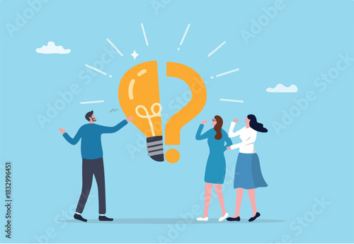 Solving problem, critical thinking root cause analysis to solution, answering question or success resolve issues, discover opportunity, creativity concept, businessman make idea from question mark
