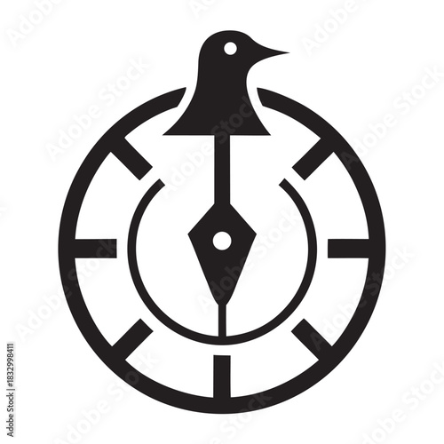 Pen Birdbead Timekeeper Logo Artistic Symbol
