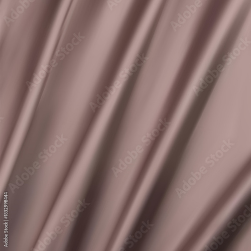 brown crumpled or wavy fabric texture background. Abstract linen cloth soft waves. Silk atlas or stretch jacquard. Smooth elegant luxury cloth texture. Concept for banner or advertisement. eps 10