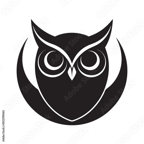 Owl Moon Eye Silhouette Vector Artwork