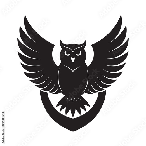 Guardian Owl Lunar Symbol Mystic Illustration