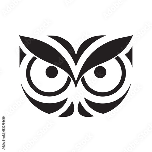 Floral Owl Eye Logo Ornamental Design
