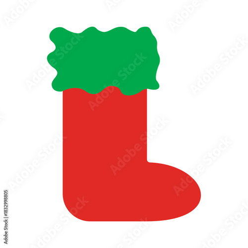Christmas Stocking Icon – Flat Holiday Decoration