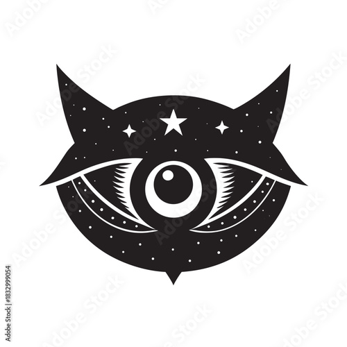 Cosmic Owl Eye Design Modern Artwork