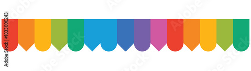 Colorful carnival garland party decorative bunting flags banner isolated on transparent background