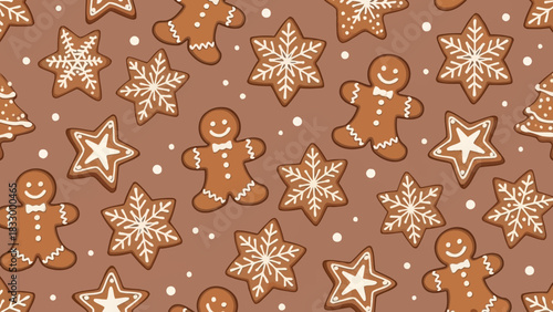 Cute Christmas Background with Cozy Festive Elements