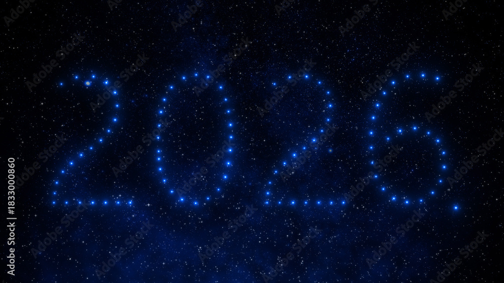 Fototapeta premium 2026. constellation year with Milky way stars and galaxy background.