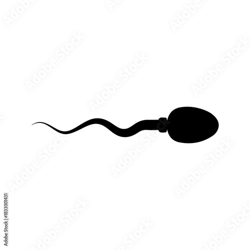 Sperm cell silhouette vector flat illustration design.