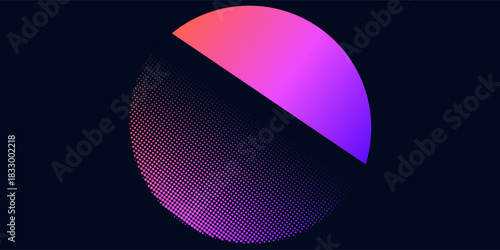 Vector 80s Retro Style Striped Shape. Minimalism Art Illustration