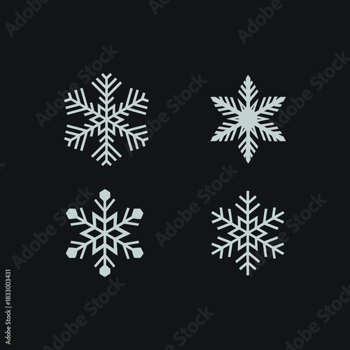 set of snowflakes
