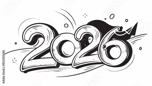 Very beautiful golden “2026” New Year celebration design with glowing light effects on a sleek black background, featuring soft reflections, radiant highlights, and a clean festive composition perfect