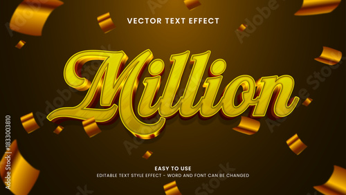 million editable text effect 3d style premium vector