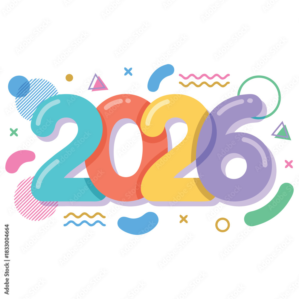 Fototapeta premium 2026 text typography vector design 02