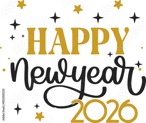 happy new year 2026 svg