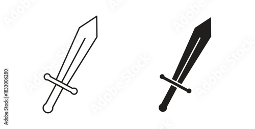 Sword icon. filled flat sign for mobile concept and web design