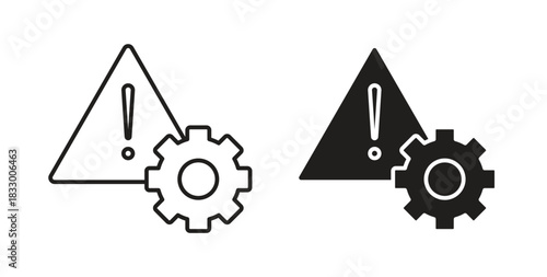 Technical warning icon. filled flat sign for mobile concept and web design