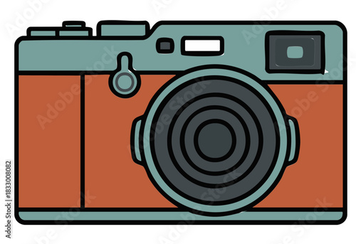 compact digital camera on white background