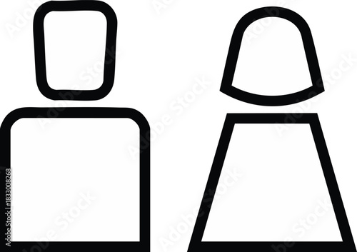 Minimalist vector pictogram showing male and female icons