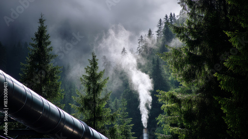 There is a lot of garbage in the forest. The concept of human pollution of forests and nature. A terrible dump in the woods.