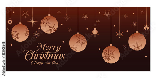 Creative Marry Christmas label and banner templates festive branding and New Year background collection