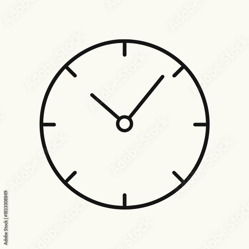  Minimal Line Icon of Clock Time – Clean Black Stroke Design