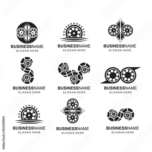 Collection of Film Reel and Gear Logos for Cinema and Production