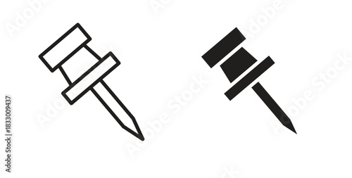 Thumbtack icon. filled flat sign for mobile concept and web design